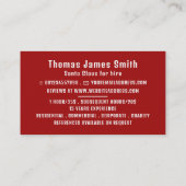 写真:パーソナライズされたサンタクロース・エンターテイナー 名刺 (裏面)