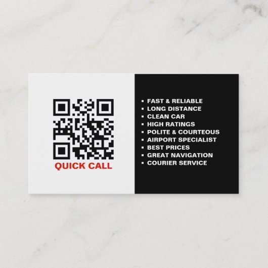 写真、パーソナライズされたタクシー運転手 名刺 (裏面)