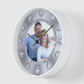 写真、パーソナライズされた時計の結婚贈り物、 壁時計 (傾斜)