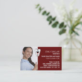 写真、パーソナライズされた歯科、歯医者 名刺 (スタンド正面)