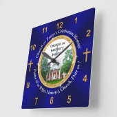 写真、パーソナライズされた牧師へのキリスト教の賜物 スクエア壁時計 (傾斜)