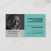 写真、パーソナライズされた理科講師、先生 名刺 (正面)