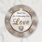 写真、パーソナライズされた結婚式の引き出物ラベル、Taupe フェイバータグ (裏面)