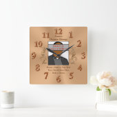 写真:パーソナライズされたPastor Anniversary Giftアイディア スクエア壁時計 (ホーム)