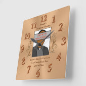 写真:パーソナライズされたPastor Anniversary Giftアイディア スクエア壁時計 (傾斜)