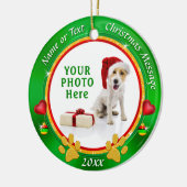 写真、パーソナライズな犬のクリスマスツリーのオーナメント セラミックオーナメント (左)