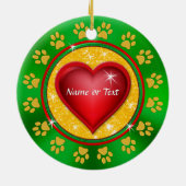 写真、パーソナライズな犬のクリスマスツリーのオーナメント セラミックオーナメント (裏面)