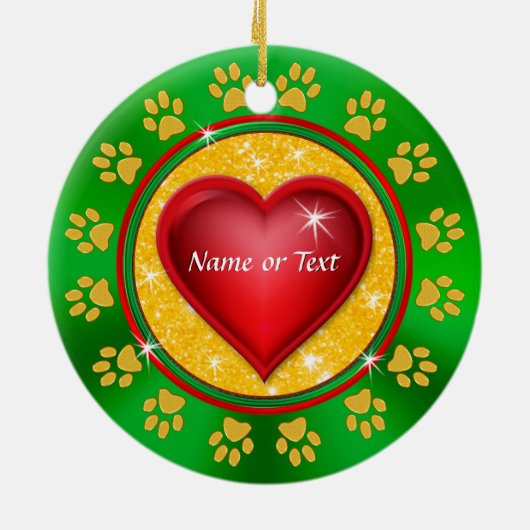 写真、パーソナライズな犬のクリスマスツリーのオーナメント セラミックオーナメント (裏面)