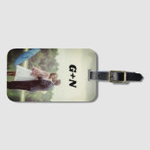 写真、パーソナライズ、イニシャル、シンプル ラゲッジタグ (正面横)