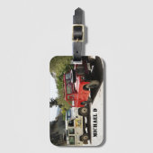 写真、パーソナライズ、イニシャル、シンプル ラゲッジタグ (正面縦)