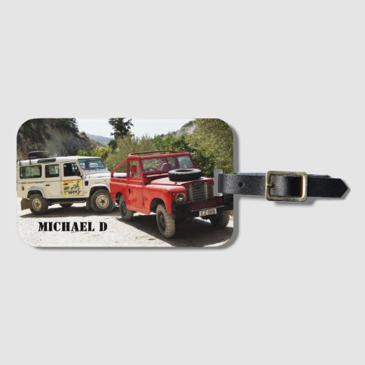 写真、パーソナライズ、イニシャル、シンプル ラゲッジタグ (正面横)