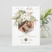 写真、パーム葉フローラクリーム水彩 セーブザデート (スタンド正面)