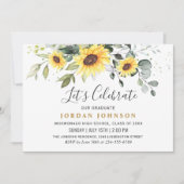 写真 ヒマワリ ユーカリ 卒業パーティー 招待状 (正面)