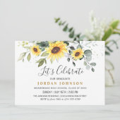 写真 ヒマワリ ユーカリ 卒業パーティー 招待状 (スタンド正面)