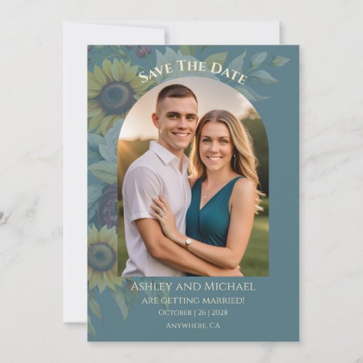 写真 ヒマワリ 国 優雅さ セーブザデート (正面)