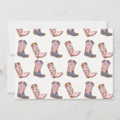 写真 ピンクのカウガール ファーストロデオ 1歳の誕生日 招待状 (裏面)