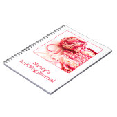 写真 – ピンクハンド編み物 – 糸&針 ノートブック (左側)