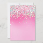 写真 ピンク グリッター 12歳の誕生日 招待状 (裏面)