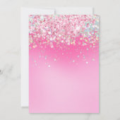 写真 ピンク グリッター 15歳の誕生日 招待状 (裏面)