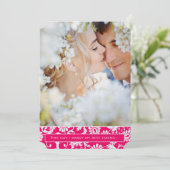 写真 ピンク ダマスク 私のベストフレンド ウェディング 招待状 (スタンド正面)