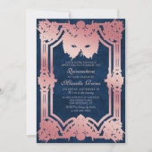 写真 ピンク ローズゴールド マスカレード キンセアニエラ 招待状 (正面)