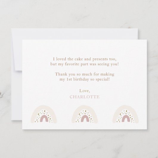 写真 ファースト バースデー パープル ゴールド サンキューカード (裏面)