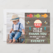 写真 フィッシング テーマの誕生日お礼カード 招待状 (正面)