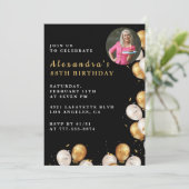 写真 ブラック ゴールド バルーン 88歳の誕生日 招待状 (スタンド正面)