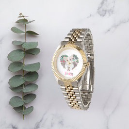 写真 ペット 犬 猫 ハート & 肉球 プリント オーダーメイド 腕時計