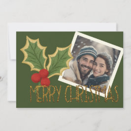 写真 ホリーの実の刺繍 クリスマス