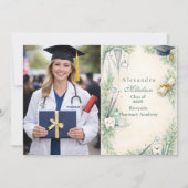 写真 ホワイトコート 歯科医 卒業 記念 案内状 (正面)