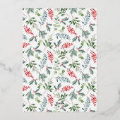 写真 ボタニカル ホイル クリスマス カード (裏面)