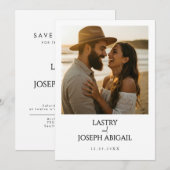 写真 ミニマリスト セーブ・ザ・デート 招待状 (正面/裏面)