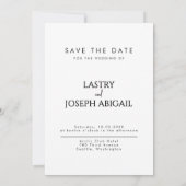 写真 ミニマリスト Save the Date 招待状 (裏面)
