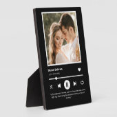 写真 ミュージック プレーヤー パーソナライズ ブラック フォトプラーク (側面)