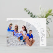 写真 メリークリスマス スクリプト 箔シーズンカード (立ち正面)