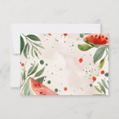 写真「メロンの中の1つ」かわいいスイカの女の子1st Bi サンキューカード (裏面)