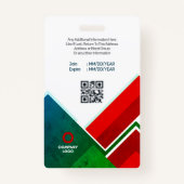 写真、モダンバーコード、QR、名前バッジ バッジ (裏面)