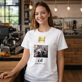 写真 モノグラム 名前 ロゴ ビジネス Tシャツ