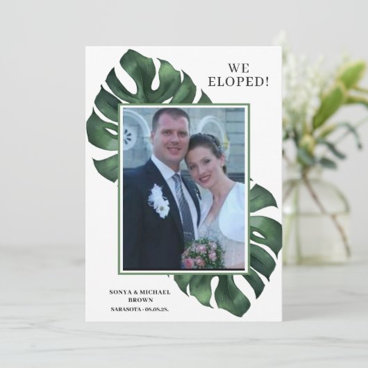 写真 モンステラ 私たちだけの結婚式 お知らせ 招待状 (スタンド正面)