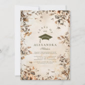 写真 ラスティック ヴィンテージ 野の花 開花 卒業式 招待状 (正面)