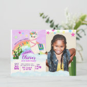 写真 ラマ 誕生日 招待状 (スタンド正面)