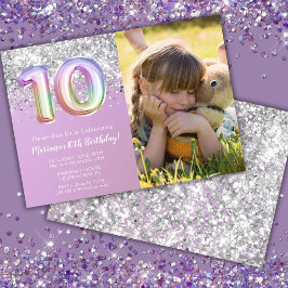 写真 レインボースパークル 10歳の誕生日 招待状