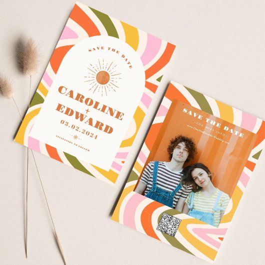 写真 レインボー ウェーブィー グルービー セーブ・ザ・デート QRコード