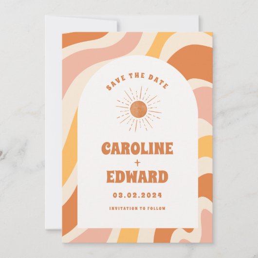 写真 レインボー ウェーブィー グルーヴィー セーブ・ザ・デート QRコード (正面)