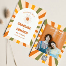 写真 レインボー ウェーブ グルーヴィー セーブ・ザ・デート QRコード