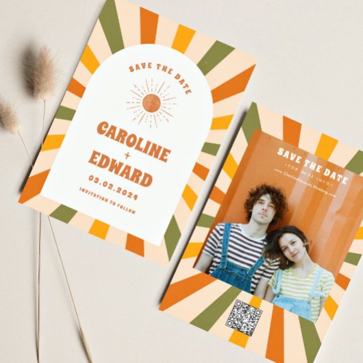 写真 レインボー 波動 グルーヴィー セーブ・ザ・デート QRコード