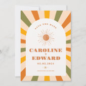 写真 レインボー 波打つ グルーヴィー セーブ・ザ・デート QRコード (正面)