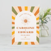 写真 レインボー 波打つ グルーヴィー セーブ・ザ・デート QRコード (スタンド正面)