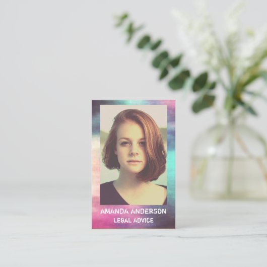 写真-ロゴのモダン背景 名刺 (スタンド正面)